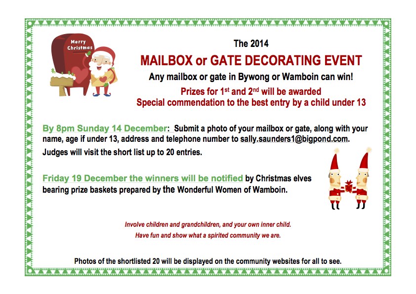Christmas Mailbox and Gate Decorating Event